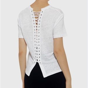 A.L.C. Alber Lace-up Back T-Shirt
